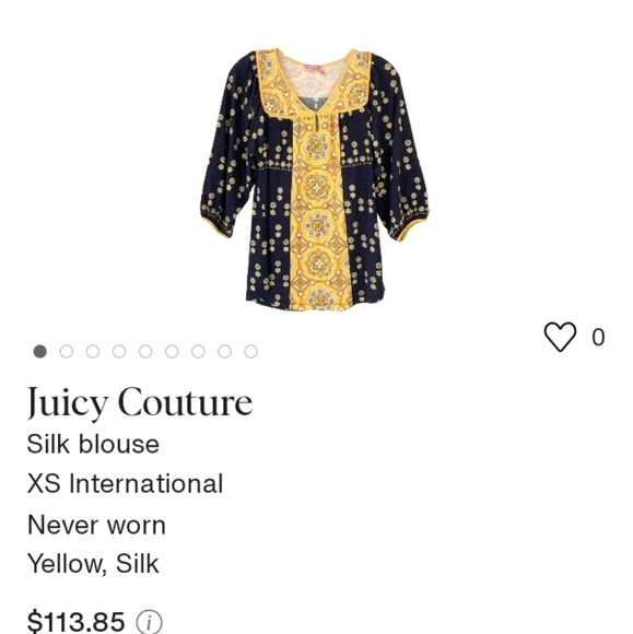 Juicy Couture Vintage Silk  Viscose Bohemian Retro Old Money Print Flowy Top - Picture 3 of 5